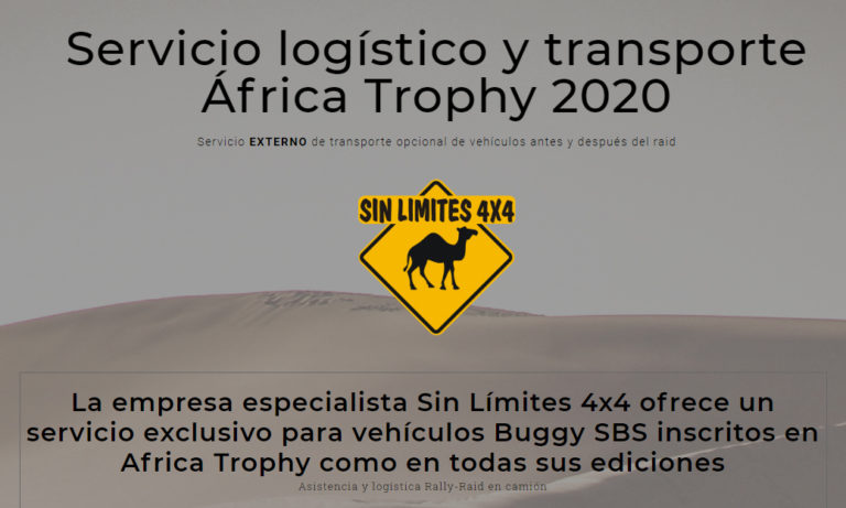 Read more about the article SERVICIO LOGÍSTICO Y TRANSPORTE EN ÁFRICA TROPHY 2020